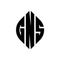 GNS circle letter logo design with circle and ellipse shape. GNS ellipse letters with typographic style. The three initials form a Royalty Free Stock Photo