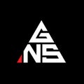 GNS triangle letter logo design with triangle shape. GNS triangle logo design monogram. GNS triangle vector logo template with red Royalty Free Stock Photo