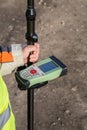 GNSS receiver with field controller Royalty Free Stock Photo