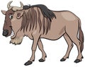 Gnu antelope or blue wildebeest cartoon animal character
