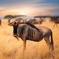gnu antelopes, AI generated Royalty Free Stock Photo