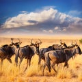 gnu antelopes, AI generated Royalty Free Stock Photo
