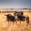 gnu antelopes, AI generated Royalty Free Stock Photo
