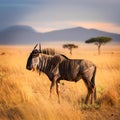 gnu antelopes, AI generated Royalty Free Stock Photo