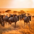 gnu antelopes, AI generated Royalty Free Stock Photo