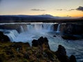 GoÃ°afoss Waterfall at Sunset Royalty Free Stock Photo