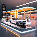 On-the-Go Auto Care: 3D Render Illustrating the Concept of Mobile Car Service, Service Station, and Parking Displayed on a Mobile