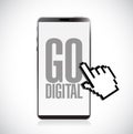 go digital smartphone message. vector illustration.