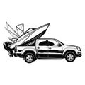 Go Fishing - Boat And Suv Car - Template For Fishing Design