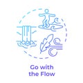 Go with flow blue gradient concept icon