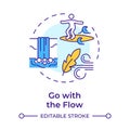 Go with flow multi color concept icon
