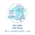 Go with flow soft blue concept icon