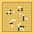 Go game board chinese vector. Play illustration China baduk