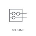 Go game linear icon. Modern outline Go game logo concept on whit