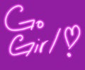 Go Girl Purple Neon Illustration