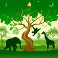 World Animal Day Logo. Go Green Save Animal Ecology Illustration Royalty Free Stock Photo