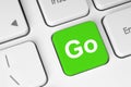 Go green button on keyboard Royalty Free Stock Photo