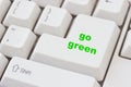 Go green button on keyboard background Royalty Free Stock Photo