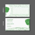 GO GREEN concept design business card. Front and back Eco friendly business card design template. White version Royalty Free Stock Photo