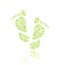 Go Green Eco Pattern in Foot Silhouette Royalty Free Stock Photo