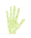Go green eco pattern on hand palm Royalty Free Stock Photo