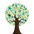Go green hands collaborative tree Royalty Free Stock Photo