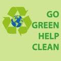 go green help clean on green Royalty Free Stock Photo