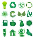 Go green icons set Royalty Free Stock Photo