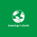 Go green logo design , with Leaf and earth icon on circle Royalty Free Stock Photo