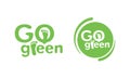 Go Green motivation emblem with footprints