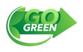 Go green motivation slogan in arrow shape