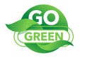 Go green motivation slogan in floral decoration