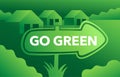 Go green motivation slogan on road sign