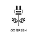 go green outline icon. Element of enviroment protection icon with name for mobile concept and web apps. Thin line go green icon Royalty Free Stock Photo