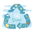 Go green recycle energy fauna flora environment ecology