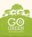 Go Green Recycle Reduce Reuse Eco Poster Concept. Vector Creative Organic Illustration On Rough Background Royalty Free Stock Photo