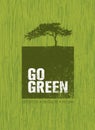 Go Green Recycle Reduce Reuse Eco Poster Concept. Vector Creative Organic Illustration On Rough Background Royalty Free Stock Photo