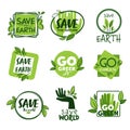 Go green and save planet earth, eco friendly label