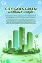 Smart Green City Illustration. Go Green Save the world illustration