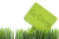 Go Green Sign in Fresh Grass Royalty Free Stock Photo