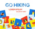 Go hiking - colorful flat design style web banner