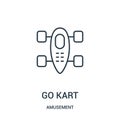 go kart icon vector from amusement collection. Thin line go kart outline icon vector illustration