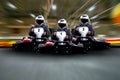 Go kart indoor, cart racing fast, car where gokarting Royalty Free Stock Photo