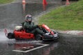 Go Kart race in rain Royalty Free Stock Photo