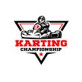 Go kart racing logo vector isolated. Ready made go karting logo design