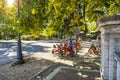 Go-kart rental attraction inside the park and grounds of the Villa Borghese in Rome, Italy Royalty Free Stock Photo