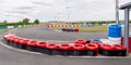 Go kart track skyline karting circuit  in web banner template Royalty Free Stock Photo