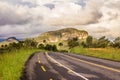 GO 239. Mountain Road Landscape in Chapada dos veadeiros Royalty Free Stock Photo