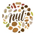 Go nuts lettering with nuts around