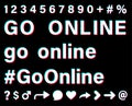 Go online white sign on black background Royalty Free Stock Photo